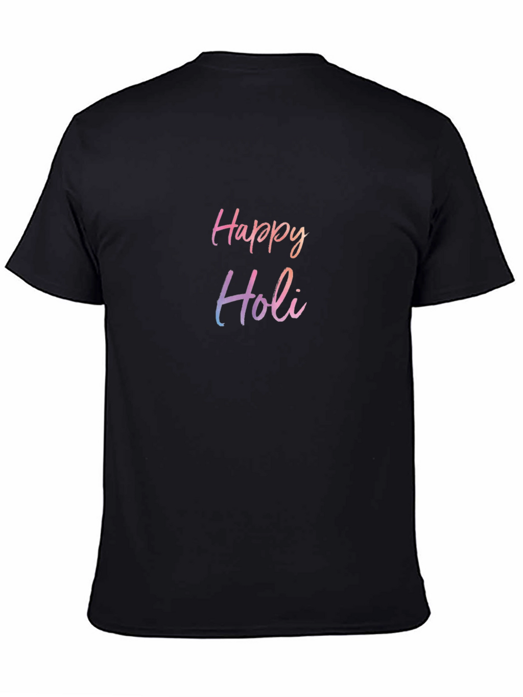 Happy Holi Graphic T-Shirt - Black Crew Neck Tee