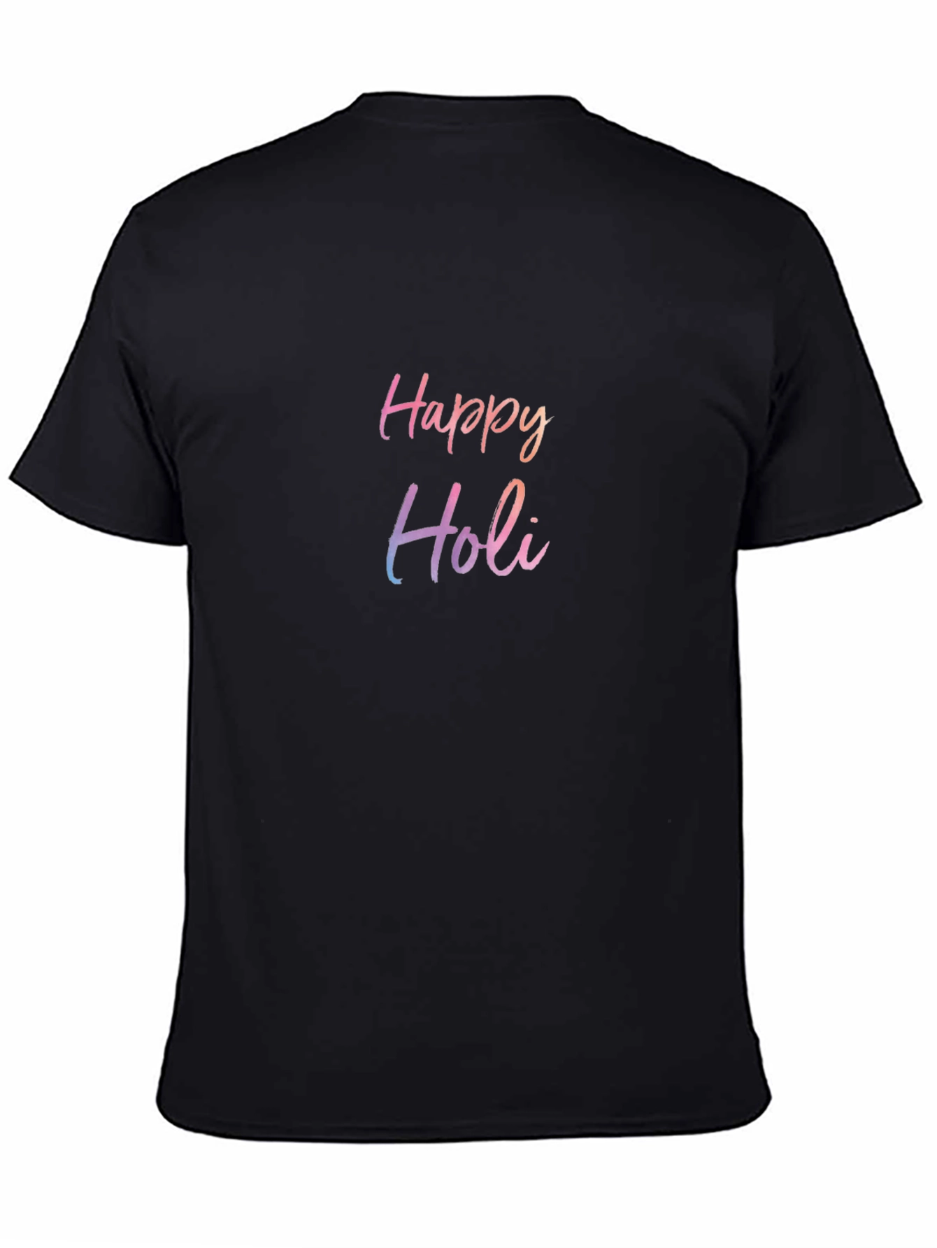 Happy Holi Graphic T-Shirt - Black Crew Neck Tee