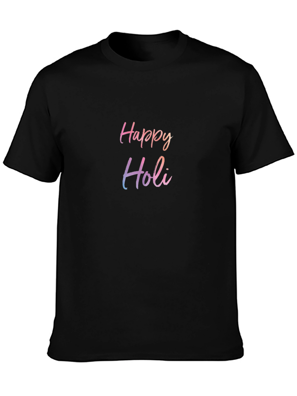 Happy Holi Graphic T-Shirt - Black Crew Neck Tee