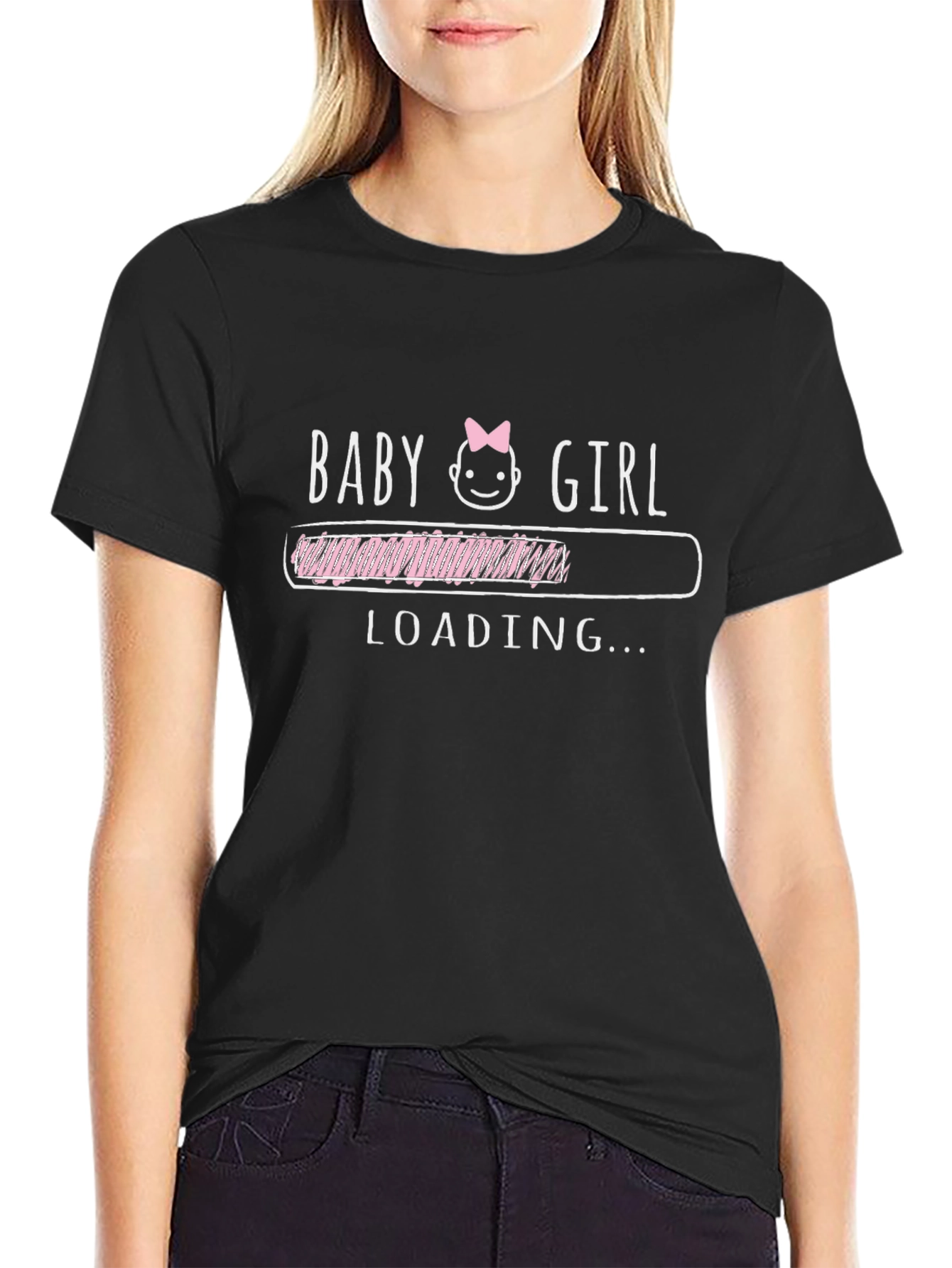 Baby Girl Loading T-Shirt - Cute Pregnancy Announcement Tee