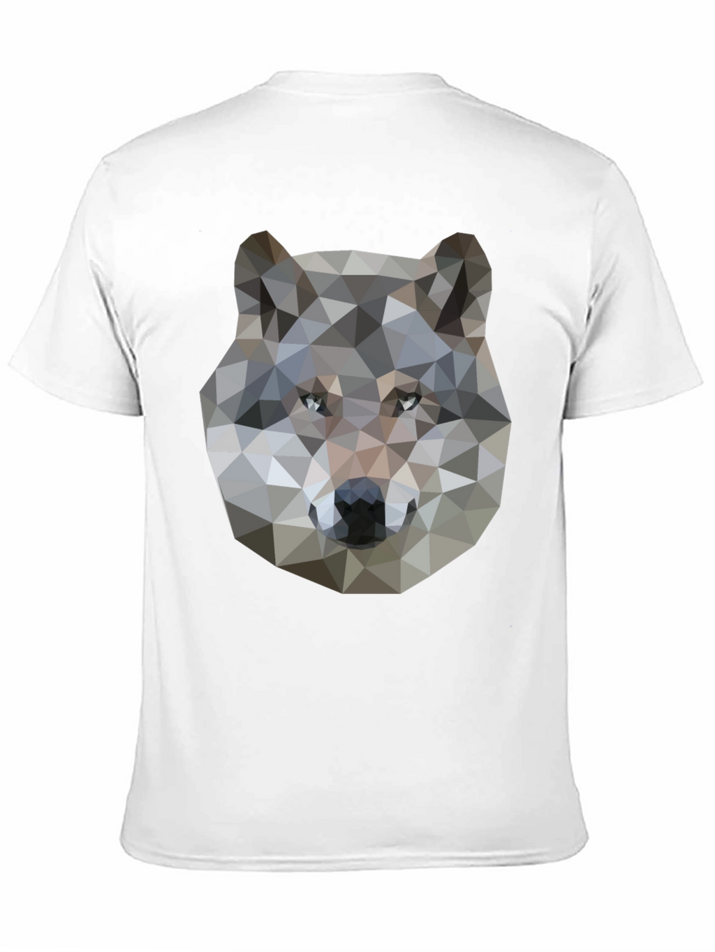 Geometric Wolf Graphic Print Black T-Shirt
