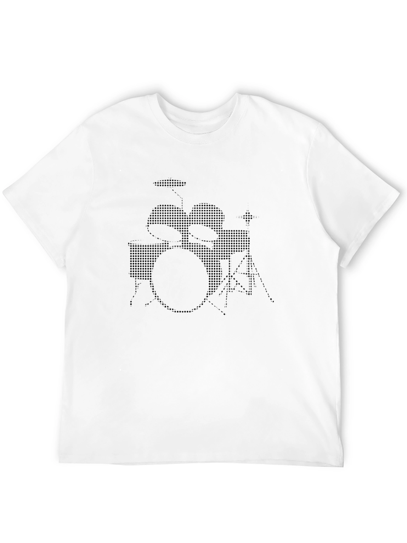 Drum Kit Graphic Print Black T-Shirt