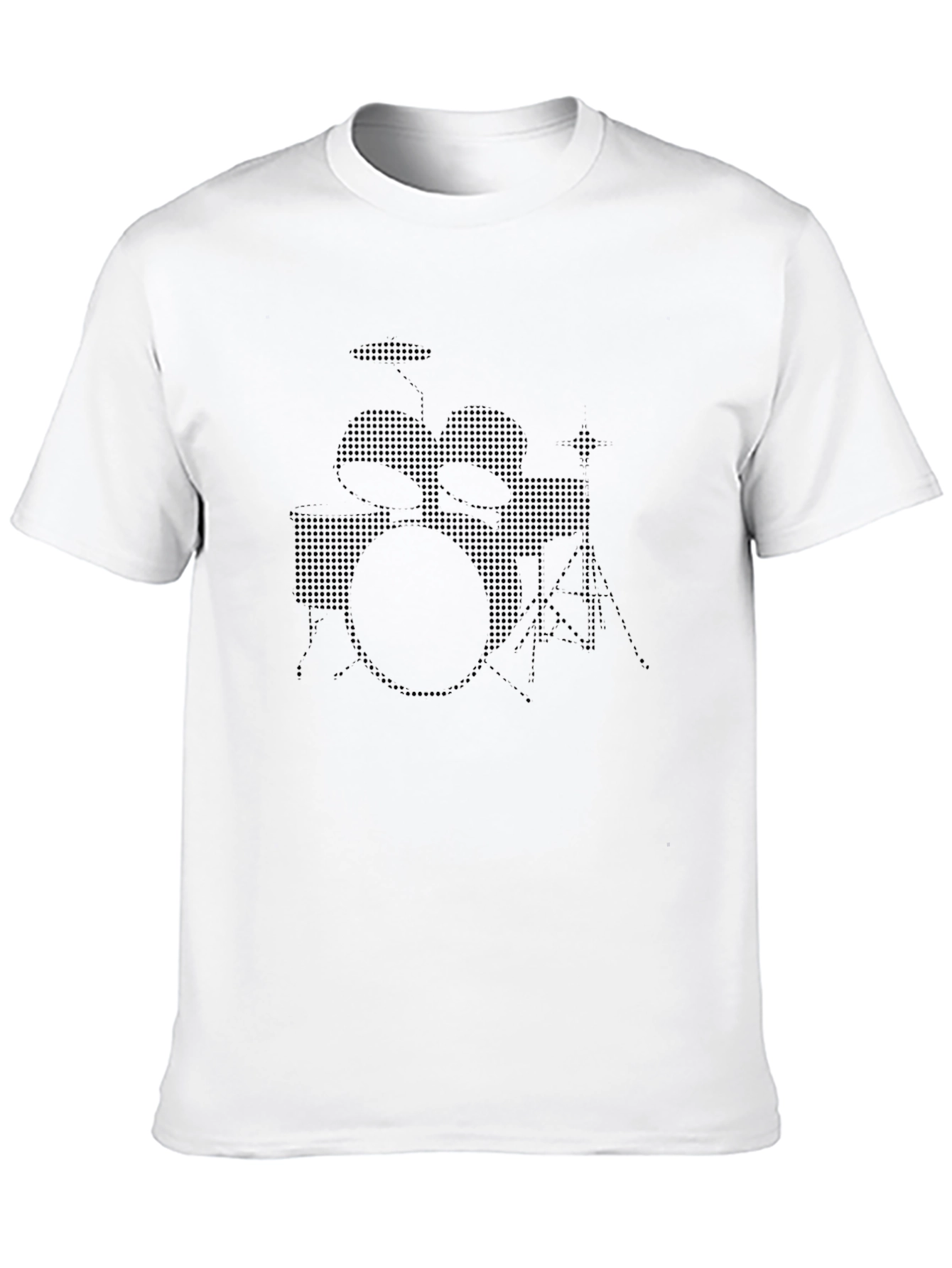 Drum Kit Graphic Print Black T-Shirt