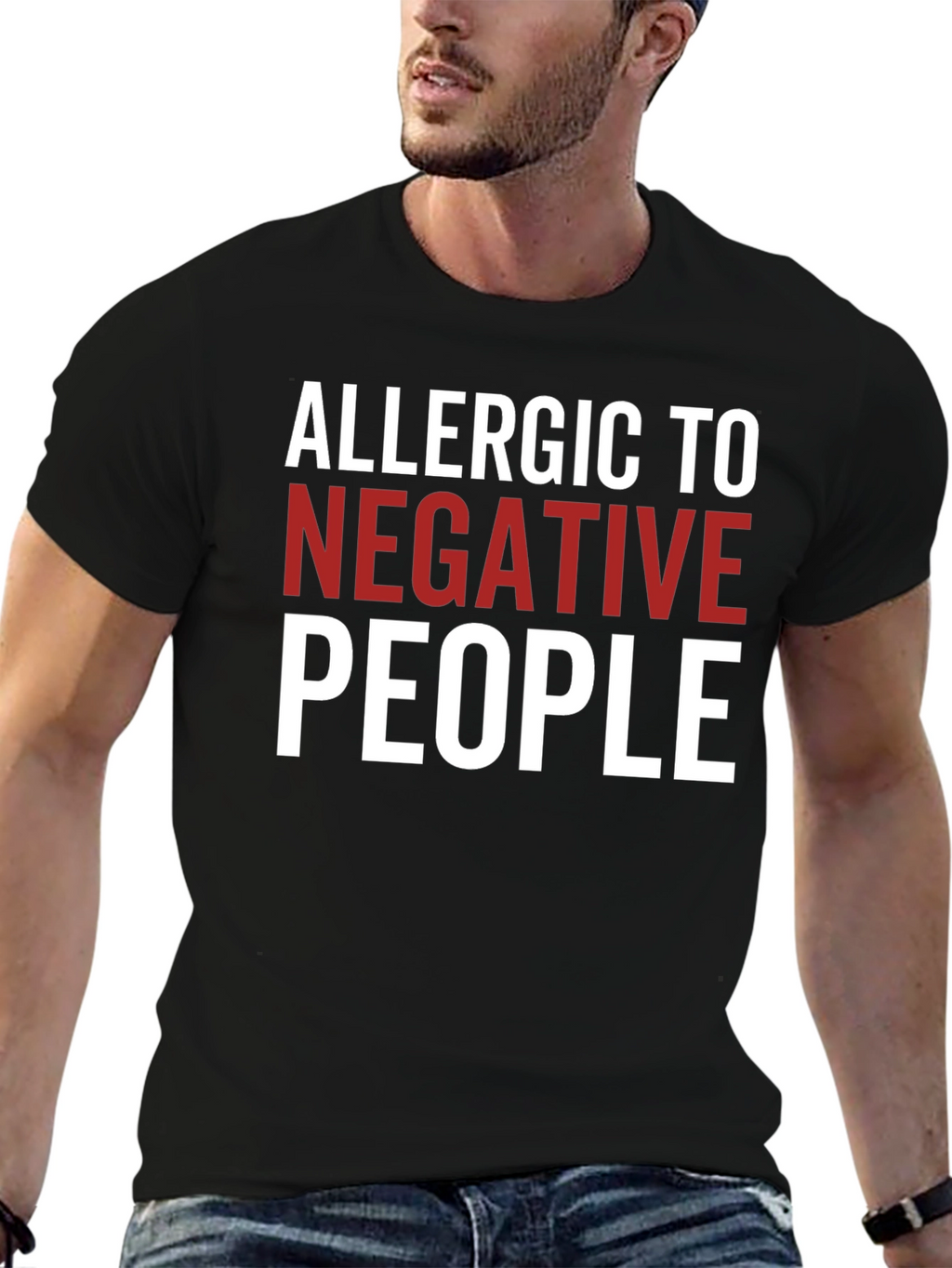 Allergic To Negative People Graphic Tee