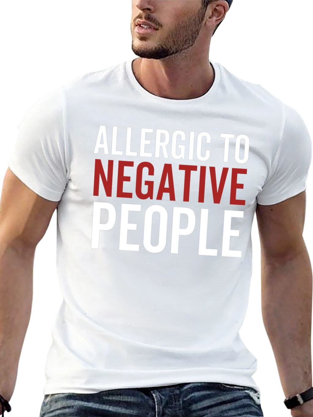 Allergic To Negative People Graphic Tee