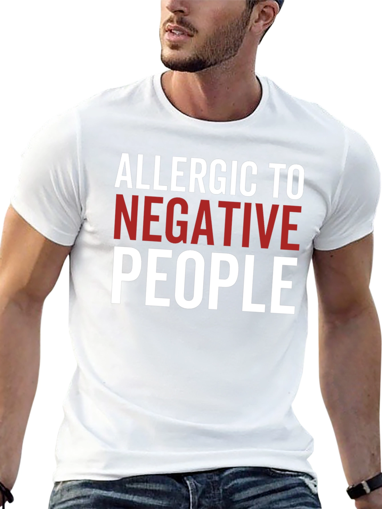 Allergic To Negative People Graphic Tee
