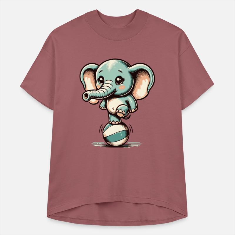 cute cartoon elephant on exercise ball