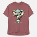 cute cartoon elephant on exercise ball