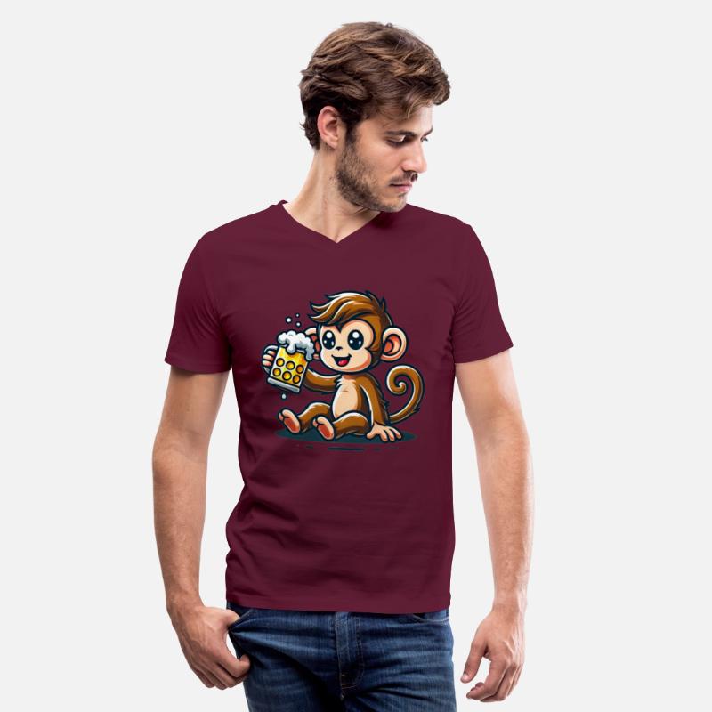 Cute Monkey Drinking Beer
