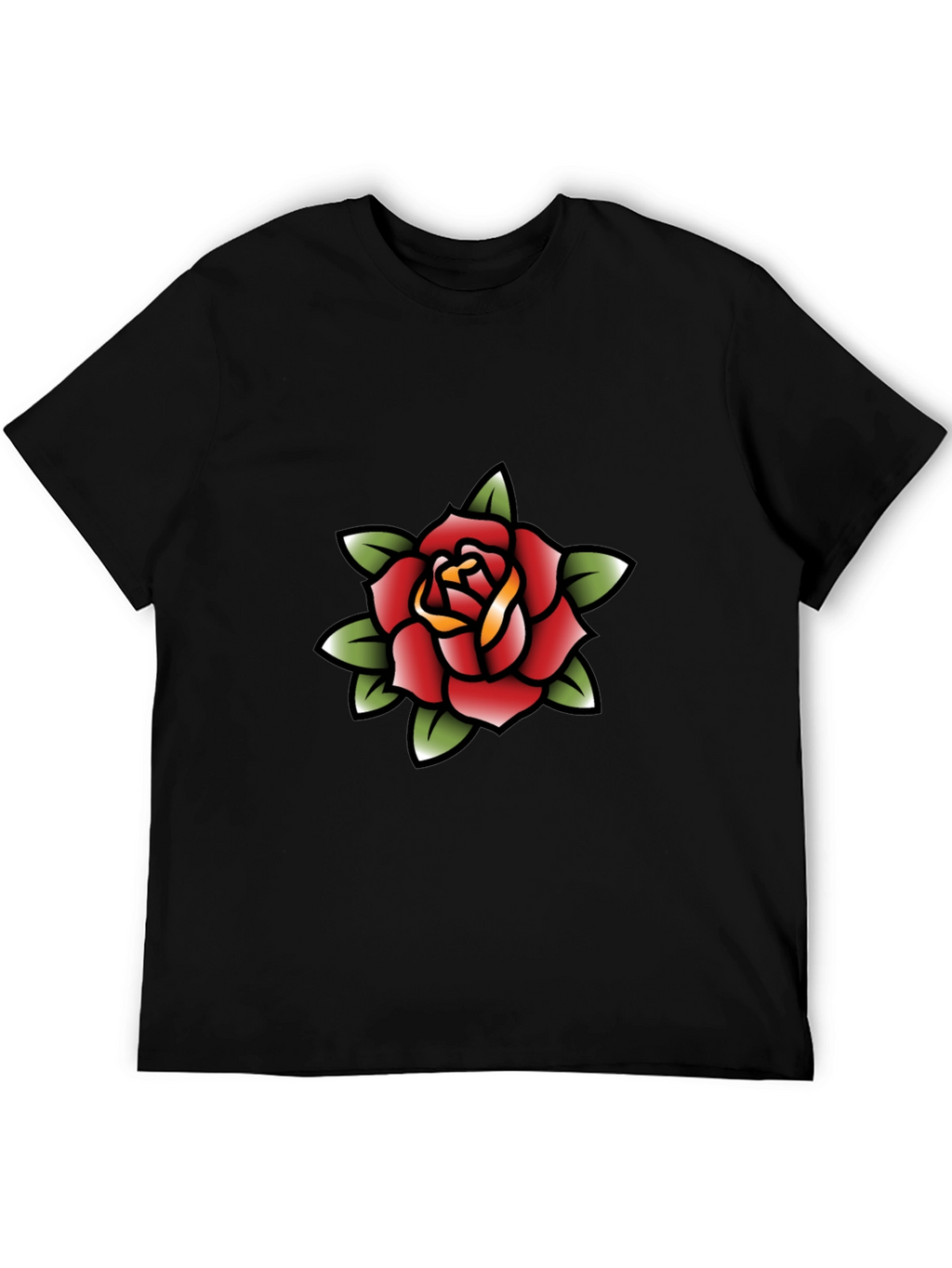 Rose Tattoo Graphic Black Tee
