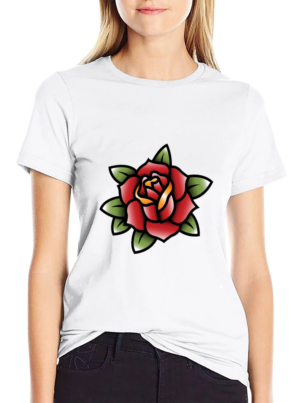 Rose Tattoo Graphic Black Tee