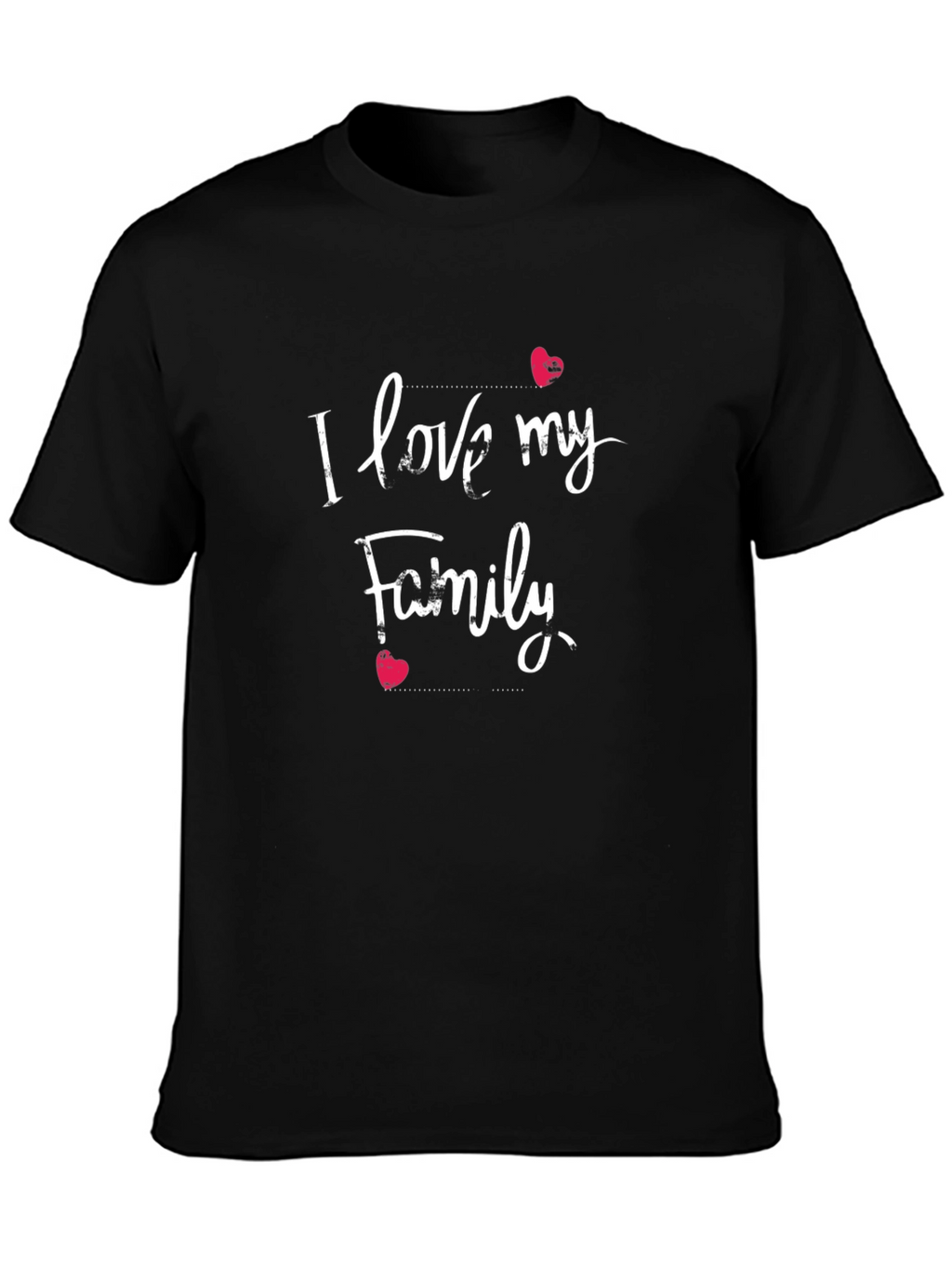 I Love My Family Black Tee -  Casual Style