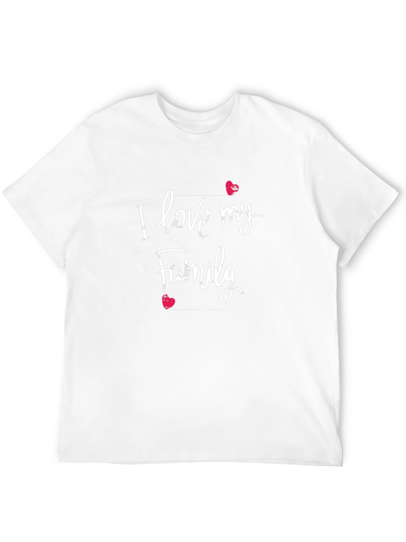 I Love My Family Black Tee -  Casual Style