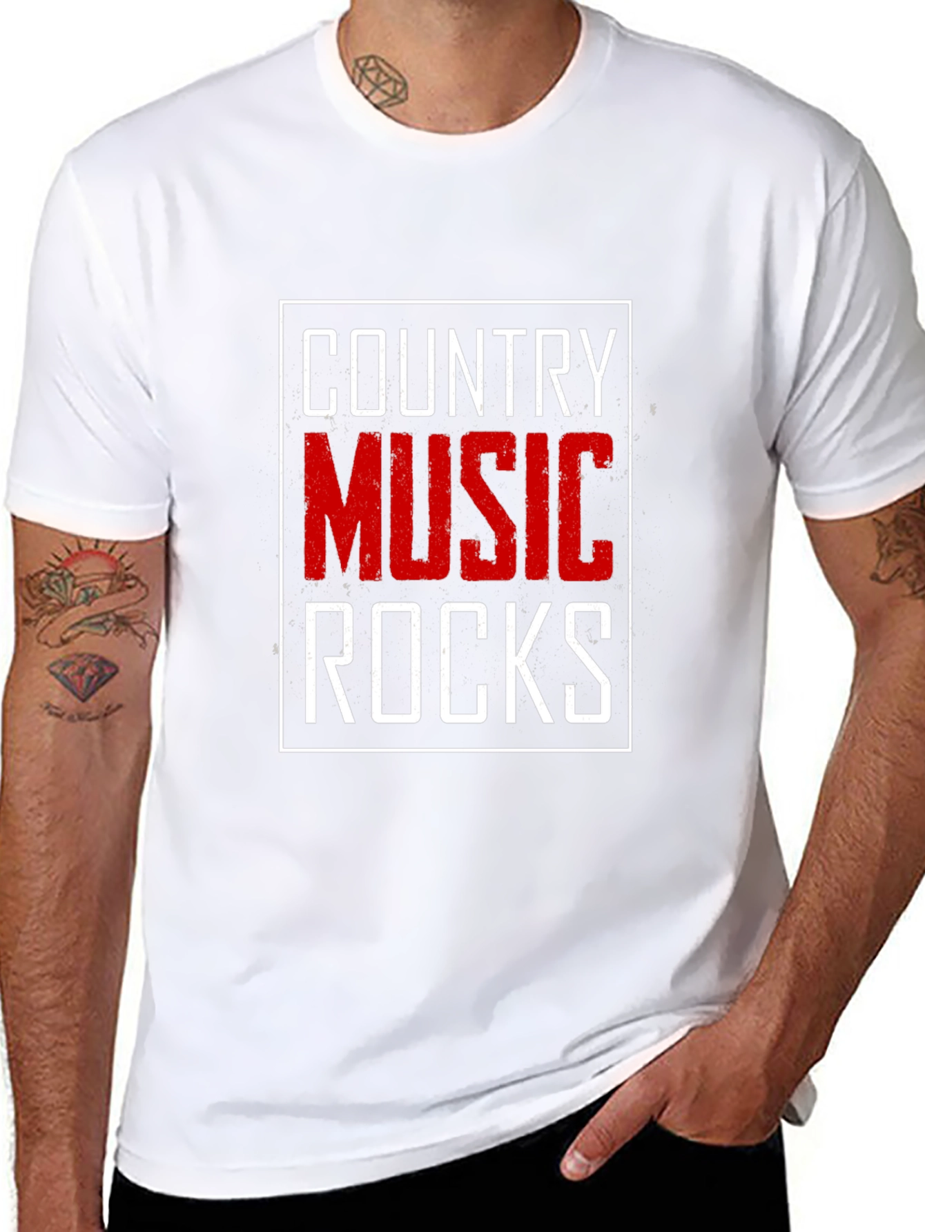 Country Music Rocks Graphic T-Shirt