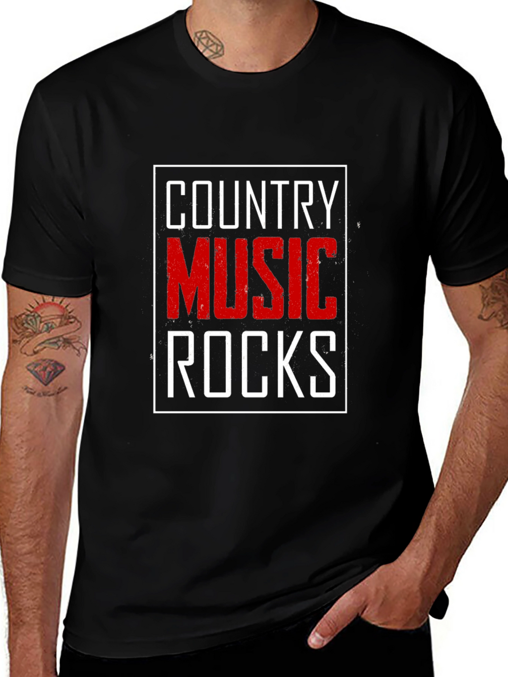 Country Music Rocks Graphic T-Shirt