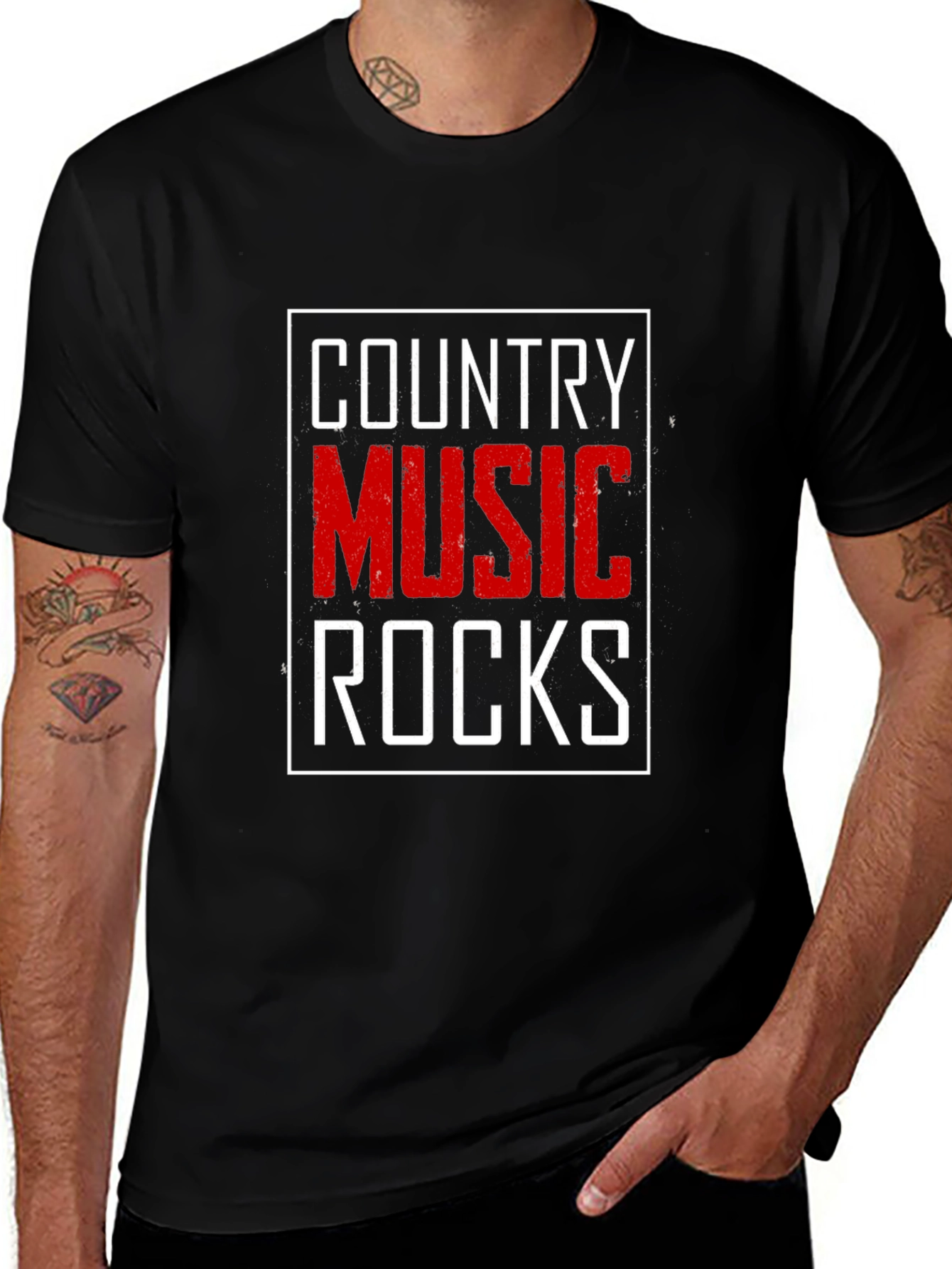 Country Music Rocks Graphic T-Shirt