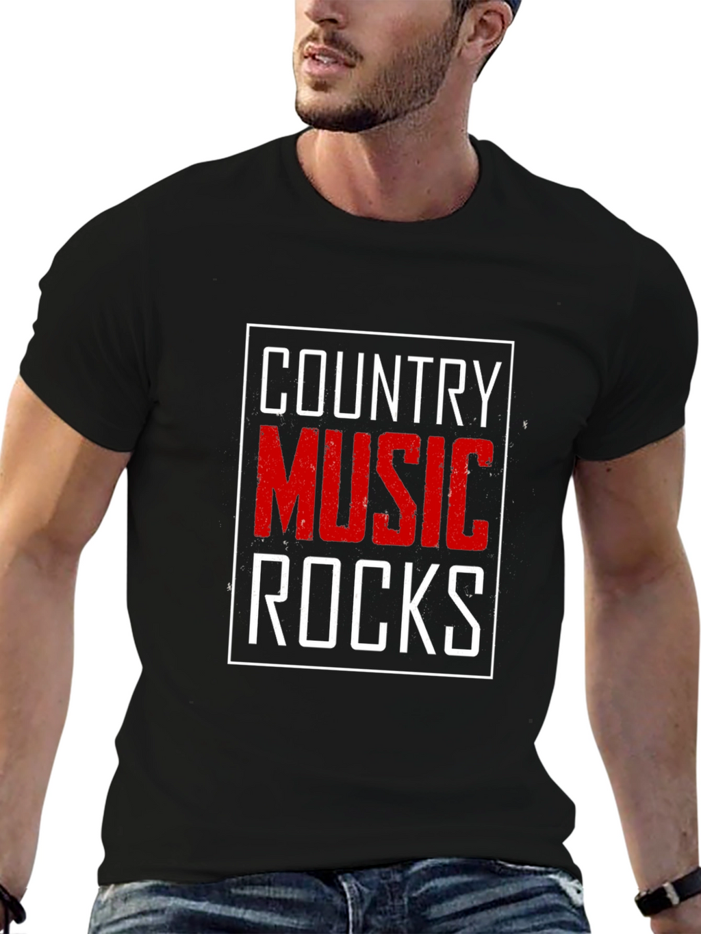 Country Music Rocks Graphic T-Shirt
