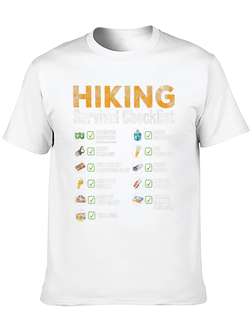 Hiking Survival Checklist T-Shirt