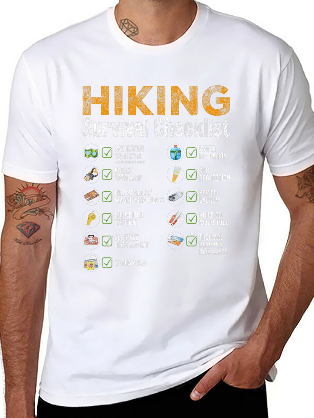 Hiking Survival Checklist T-Shirt