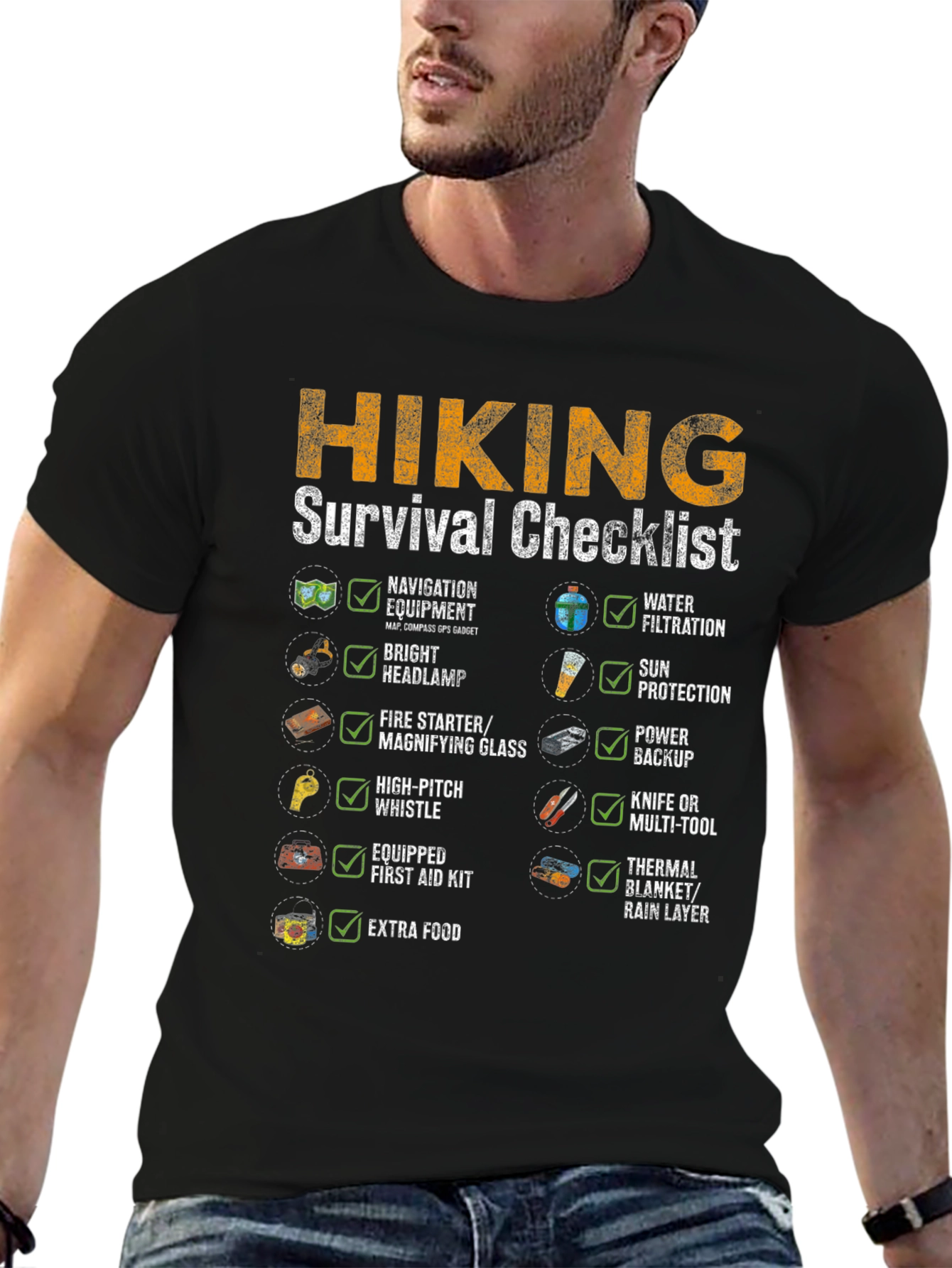 Hiking Survival Checklist T-Shirt