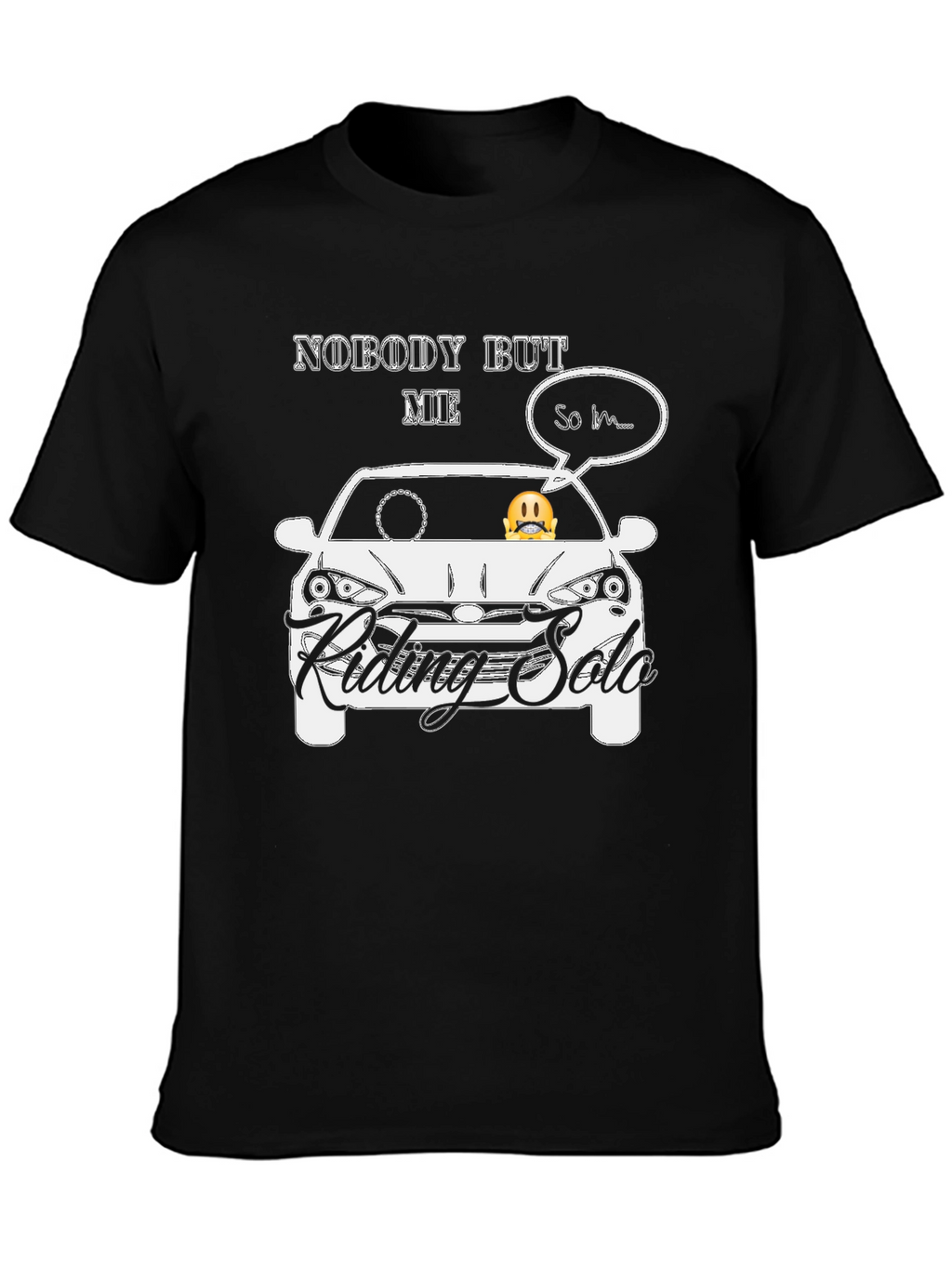 Riding Solo Graphic T-Shirt - Black Cotton Blend