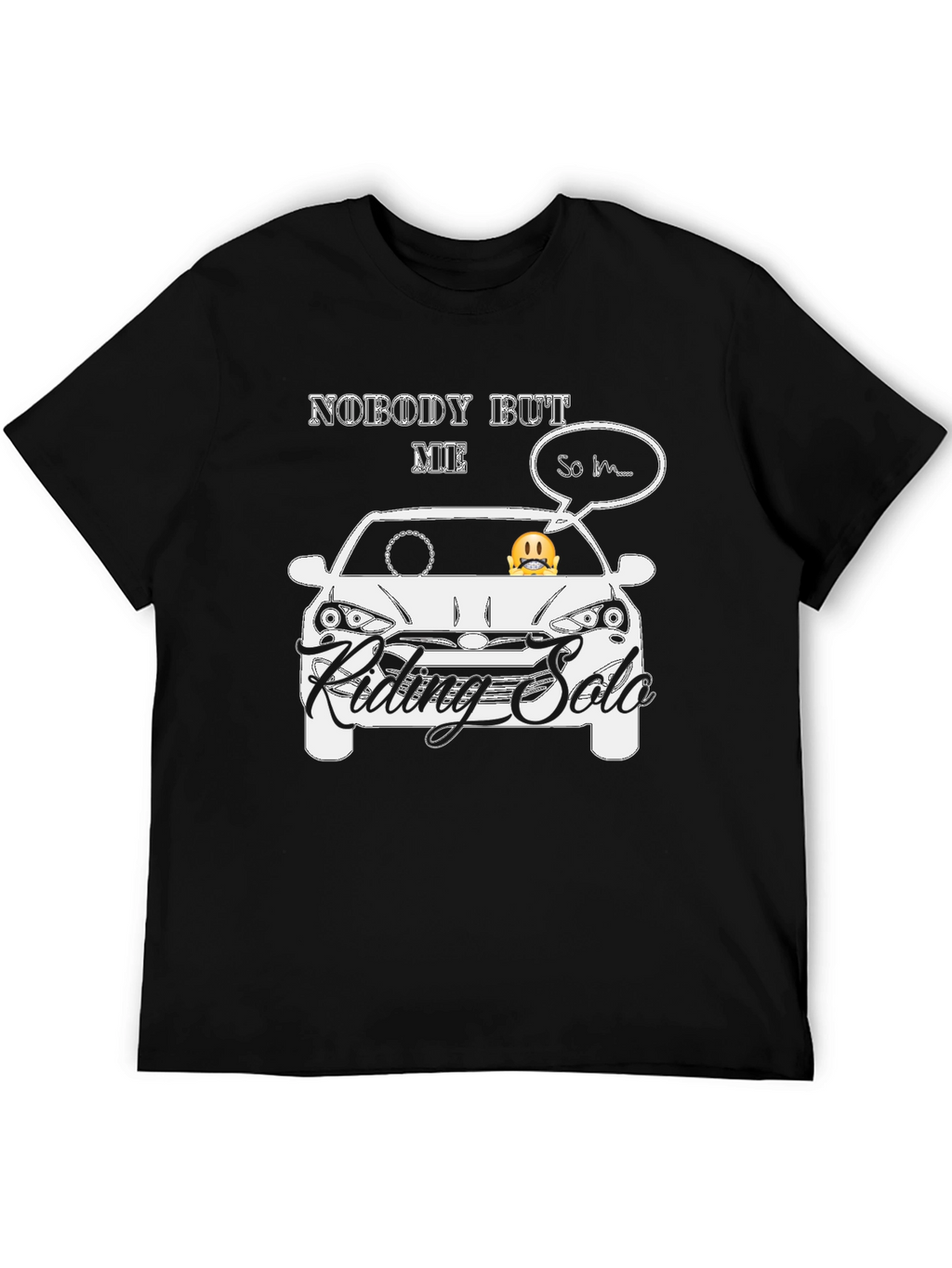 Riding Solo Graphic T-Shirt - Black Cotton Blend