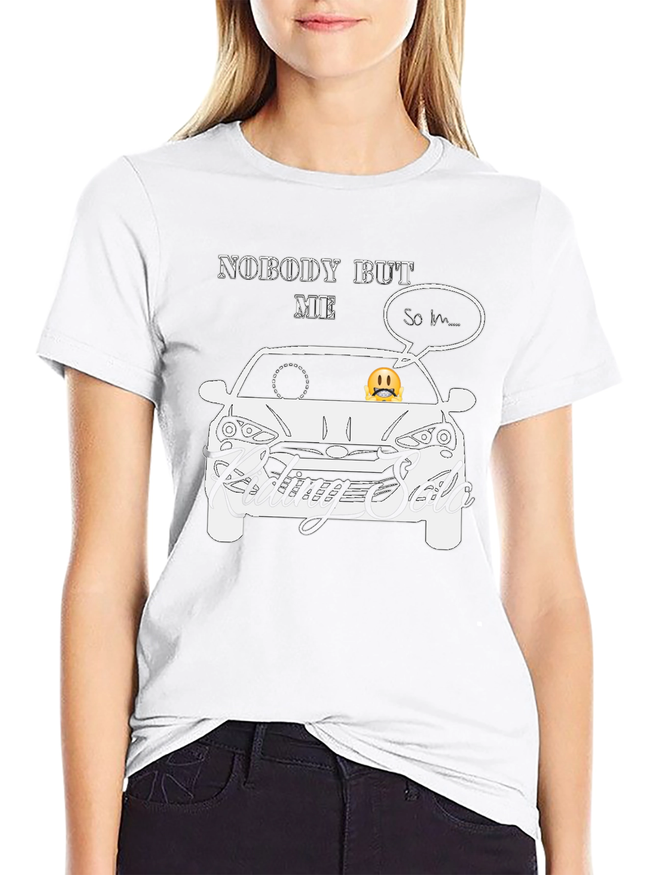 Riding Solo Graphic T-Shirt - Black Cotton Blend