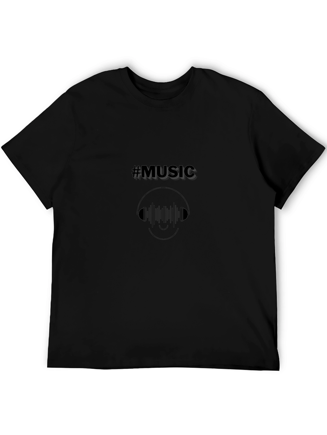 #Music Graphic Print Crew Neck T-Shirt