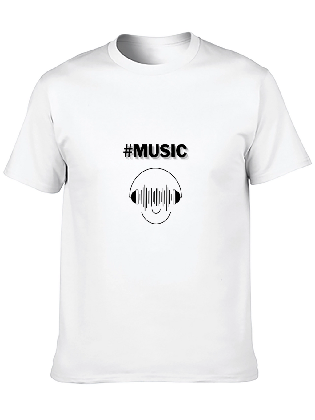 #Music Graphic Print Crew Neck T-Shirt