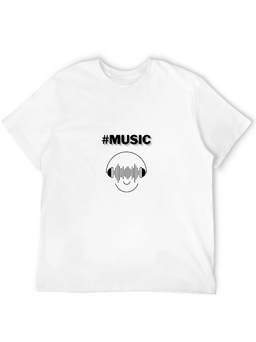 #Music Graphic Print Crew Neck T-Shirt