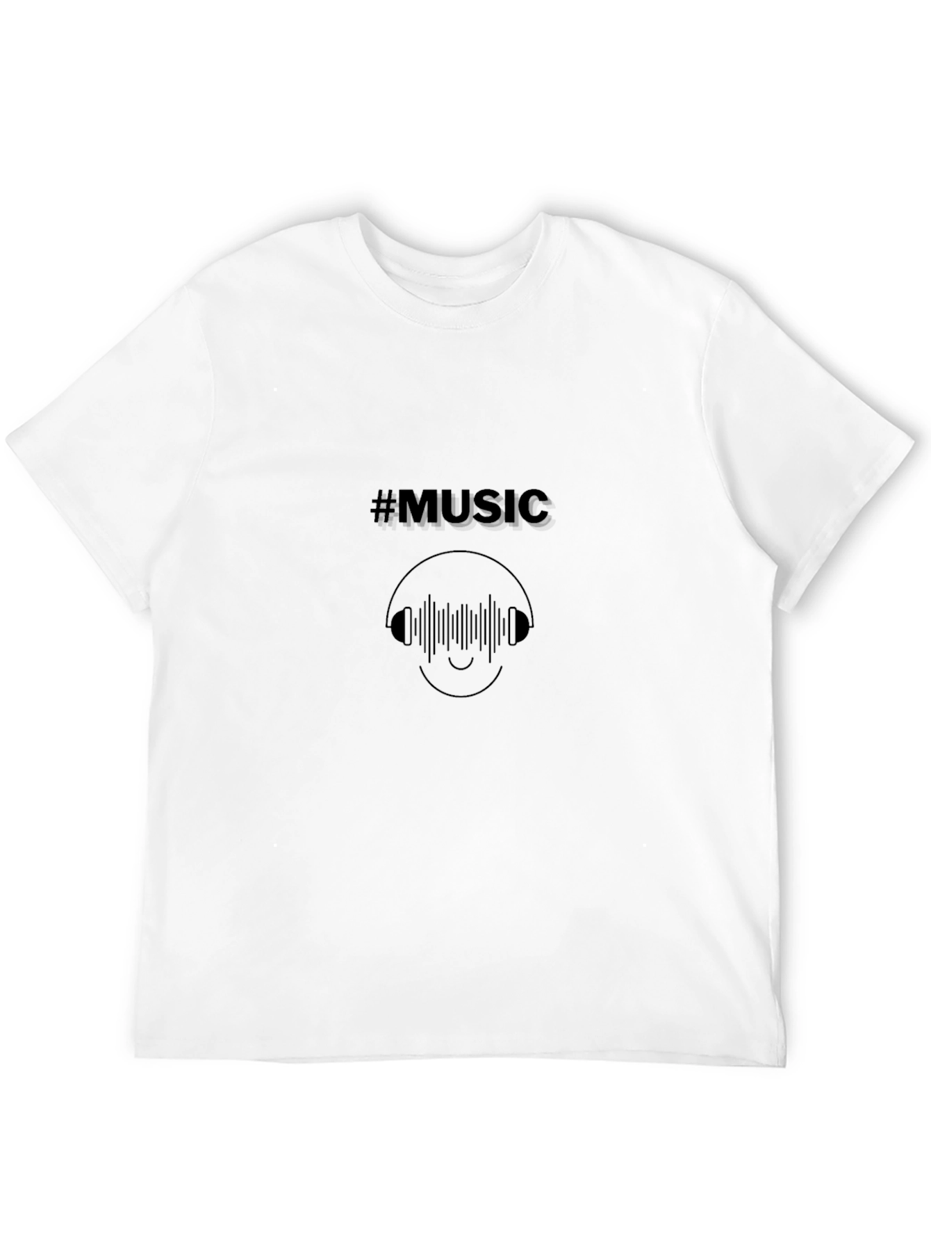 #Music Graphic Print Crew Neck T-Shirt