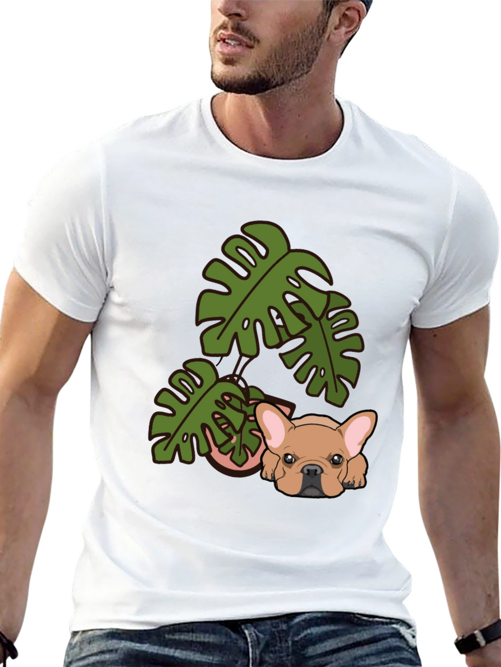 Dog & Monstera Graphic Tee
