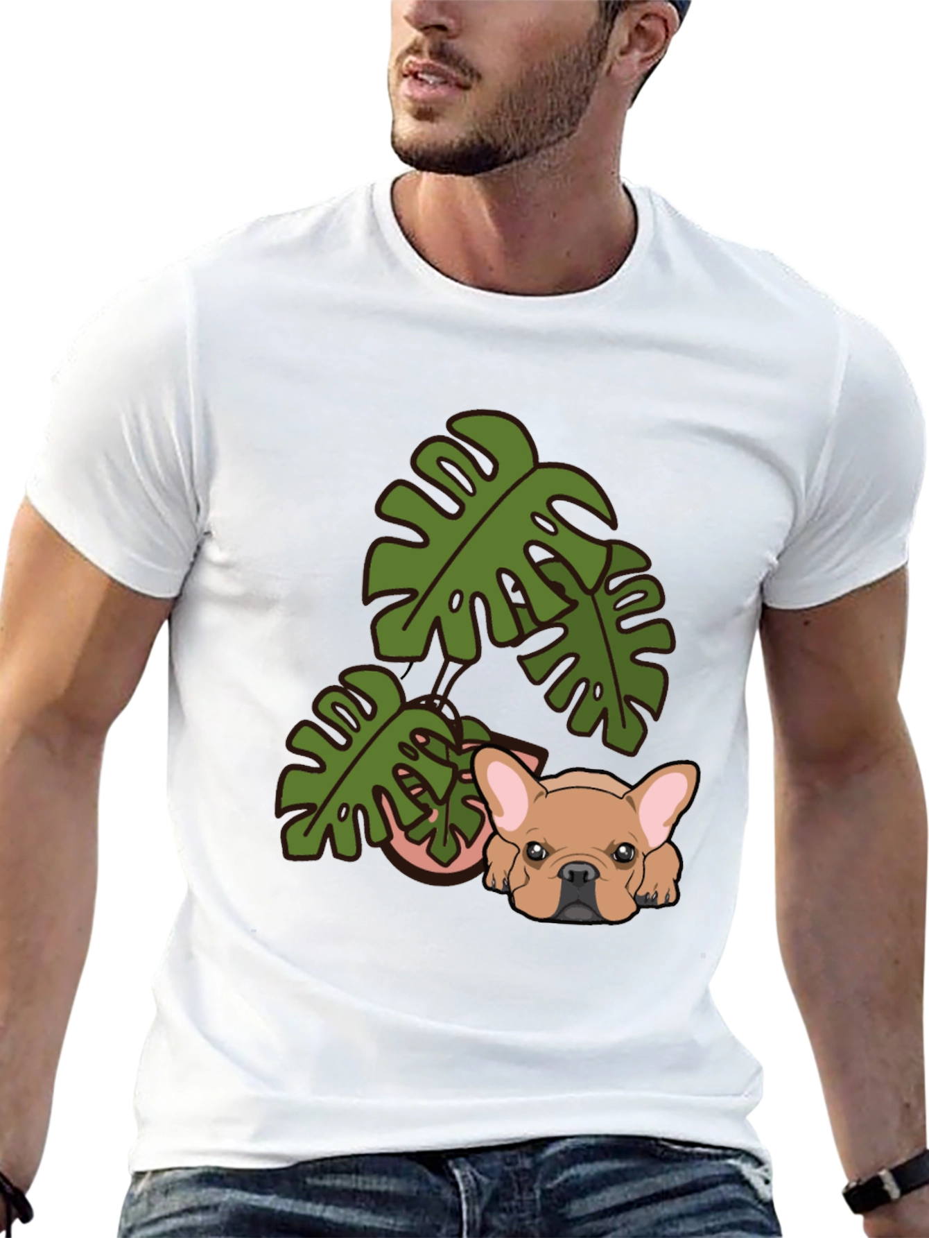 Dog & Monstera Graphic Tee