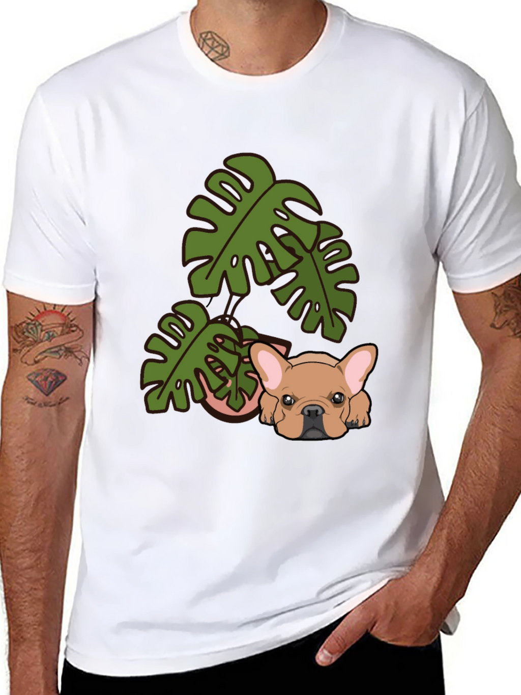 Dog & Monstera Graphic Tee