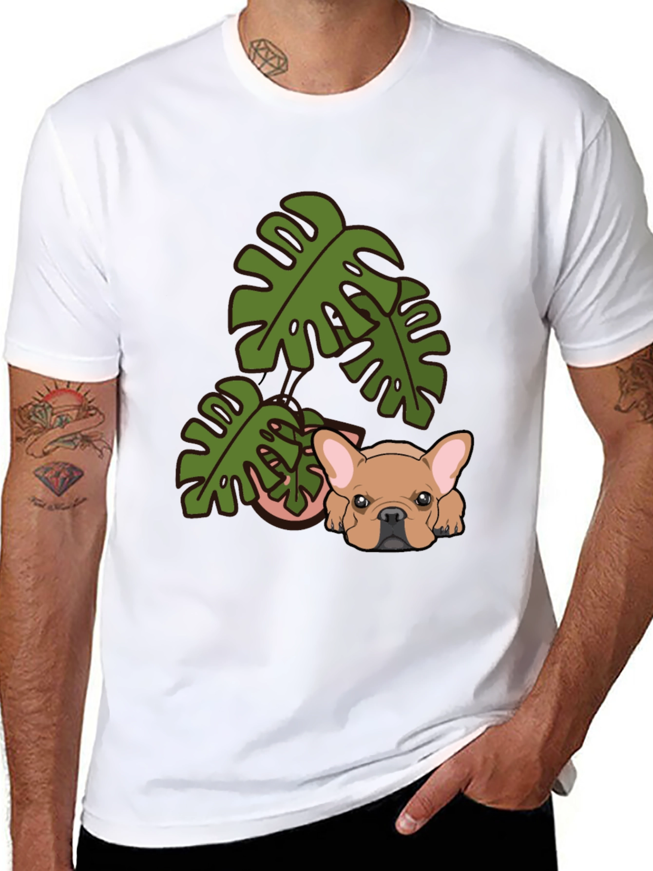 Dog & Monstera Graphic Tee