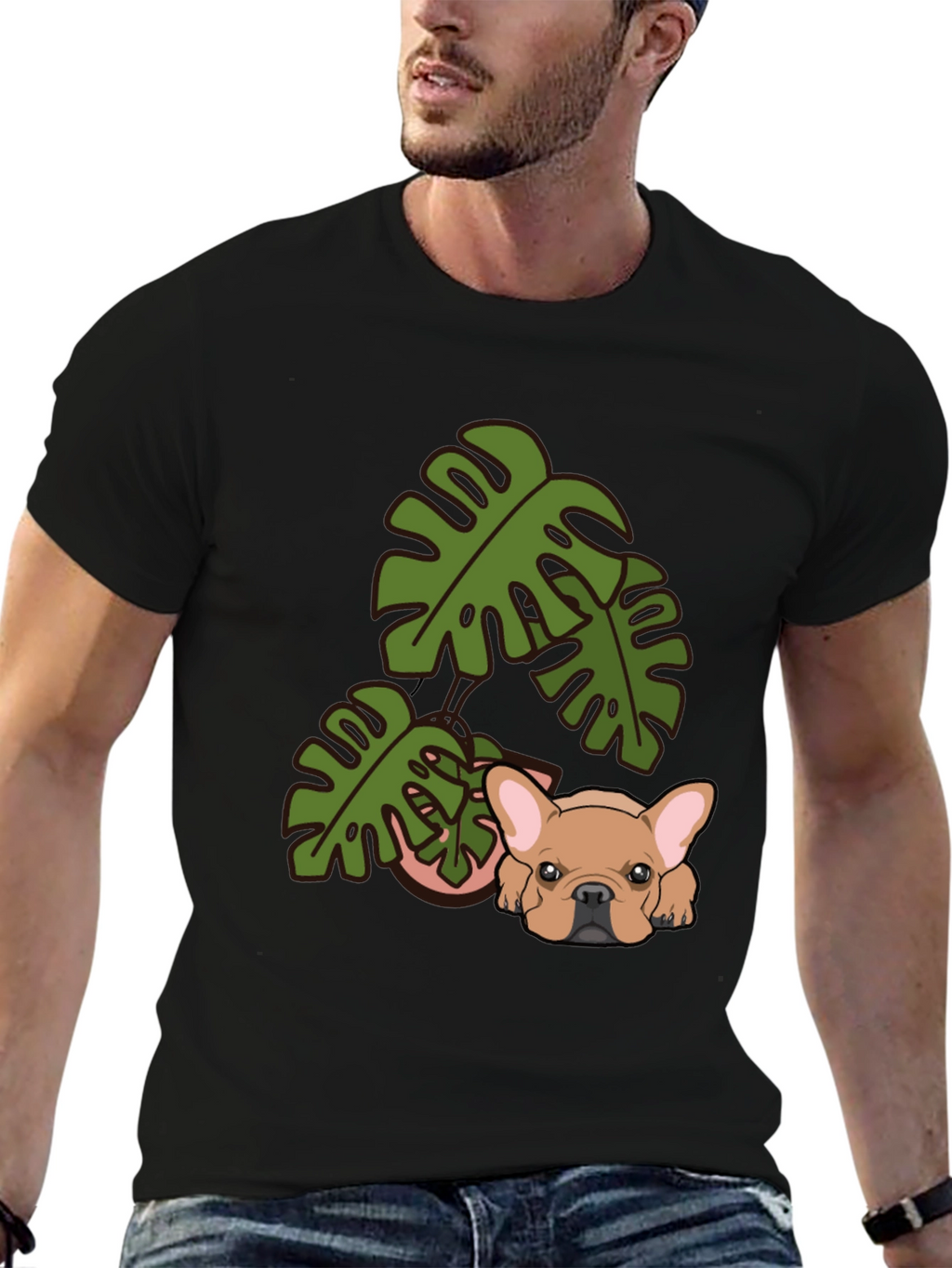 Dog & Monstera Graphic Tee