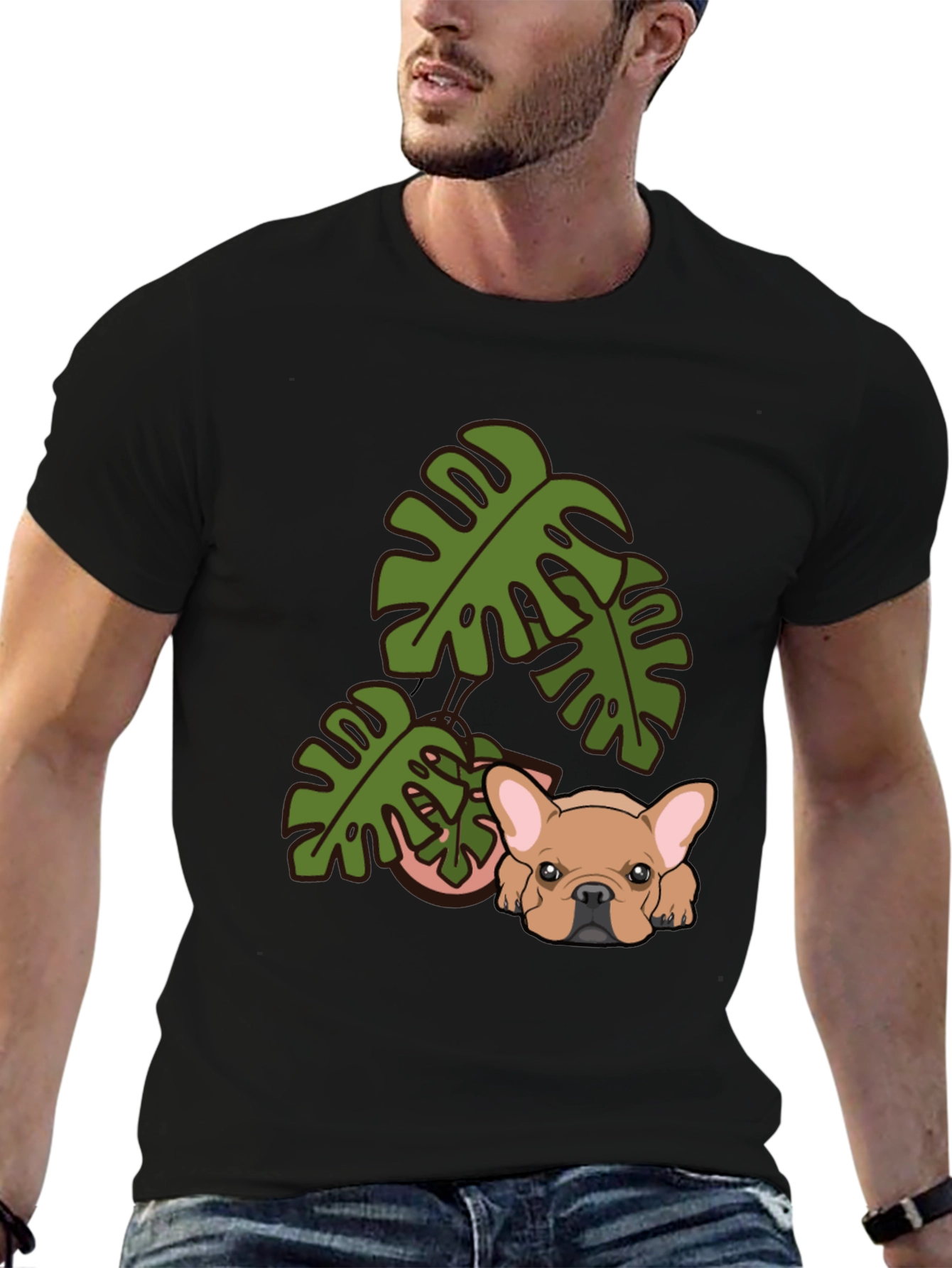 Dog & Monstera Graphic Tee
