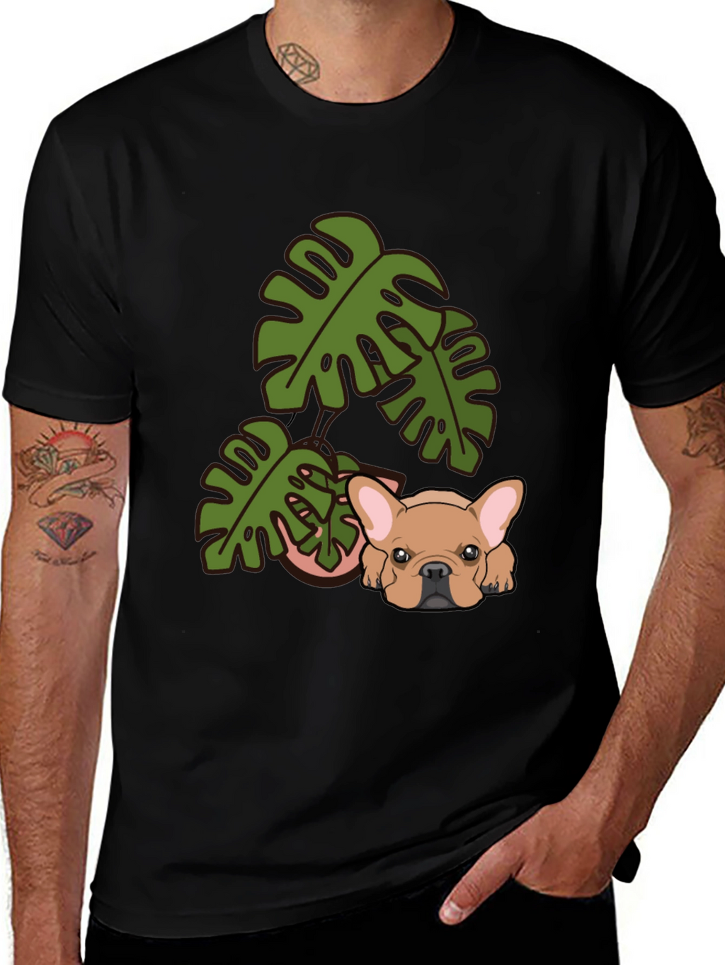 Dog & Monstera Graphic Tee