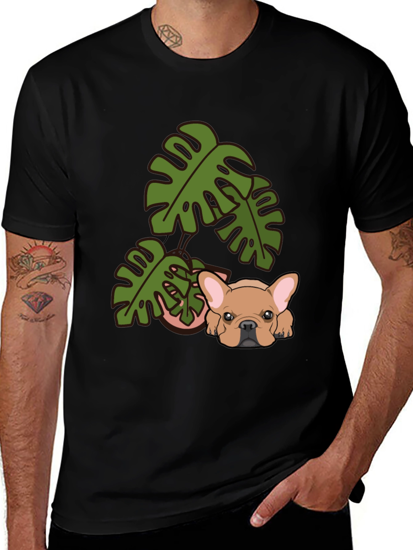 Dog & Monstera Graphic Tee