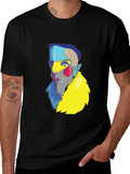 Abstract Art Face Graphic Black T-Shirt