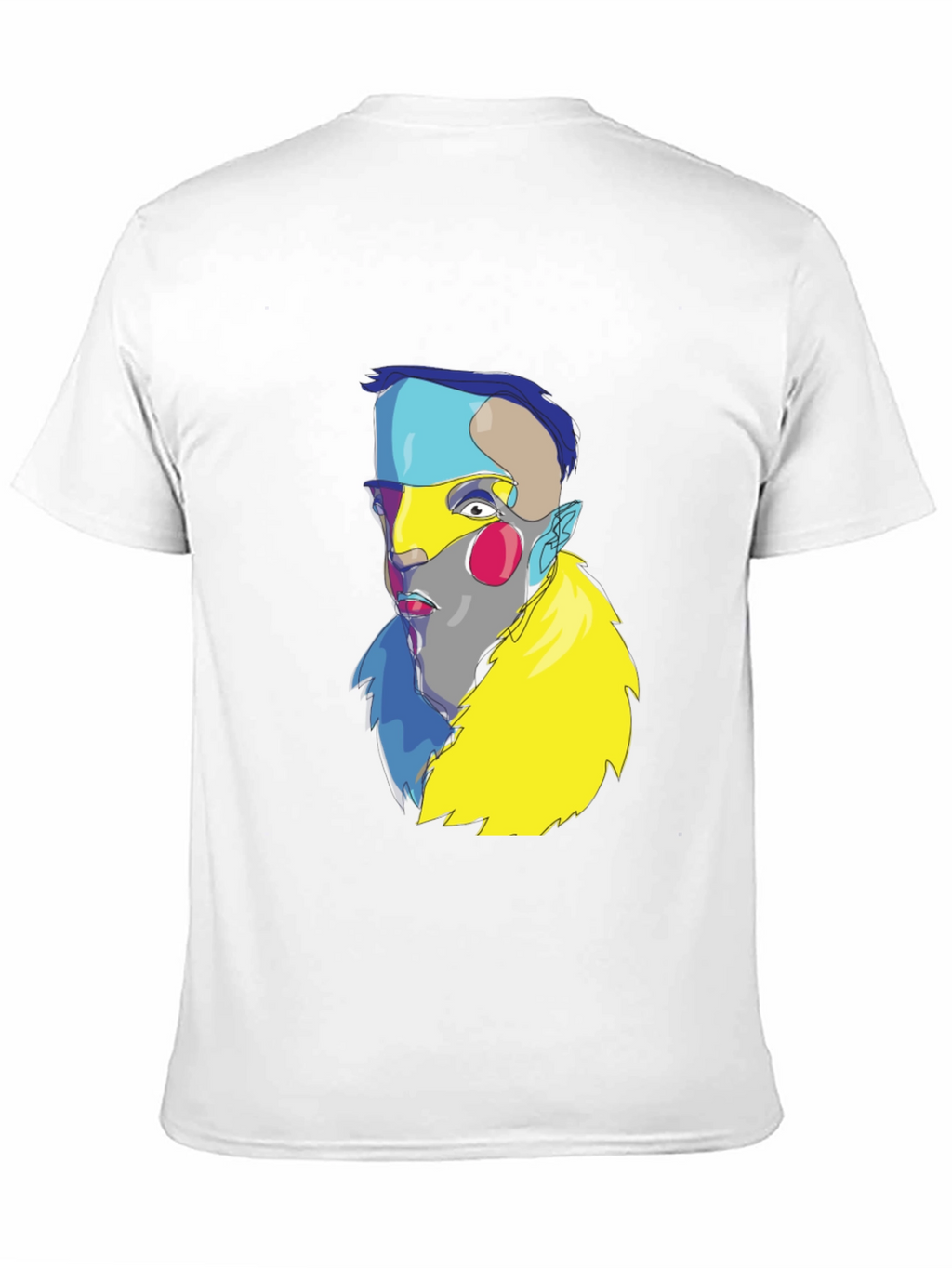 Abstract Art Face Graphic Black T-Shirt