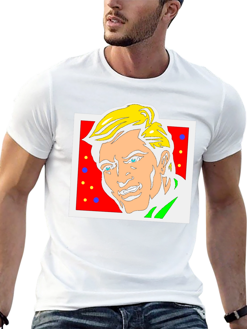 Funky Cartoon Portrait Graphic Tee