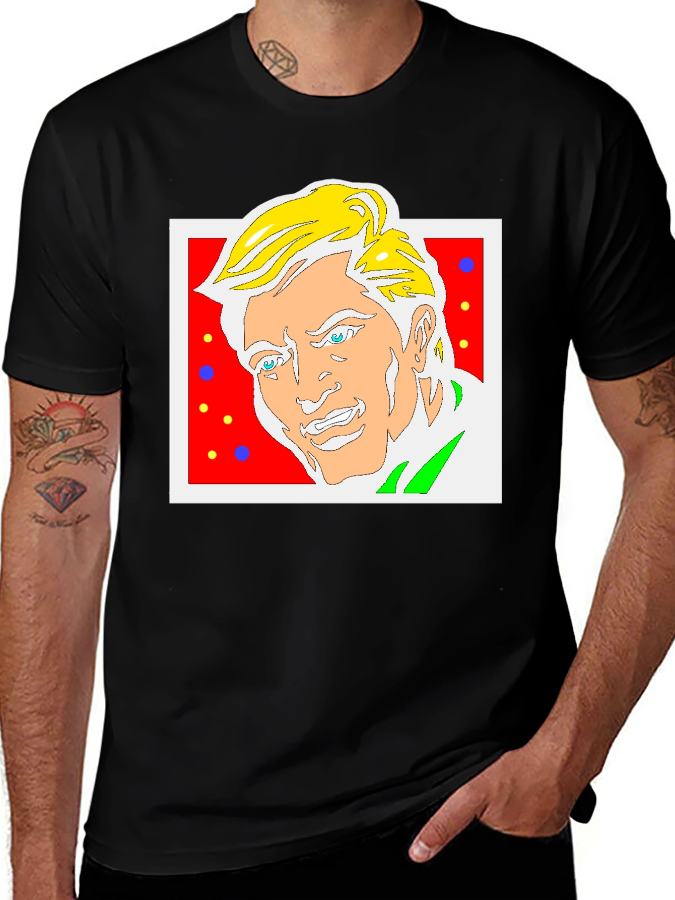 Funky Cartoon Portrait Graphic Tee