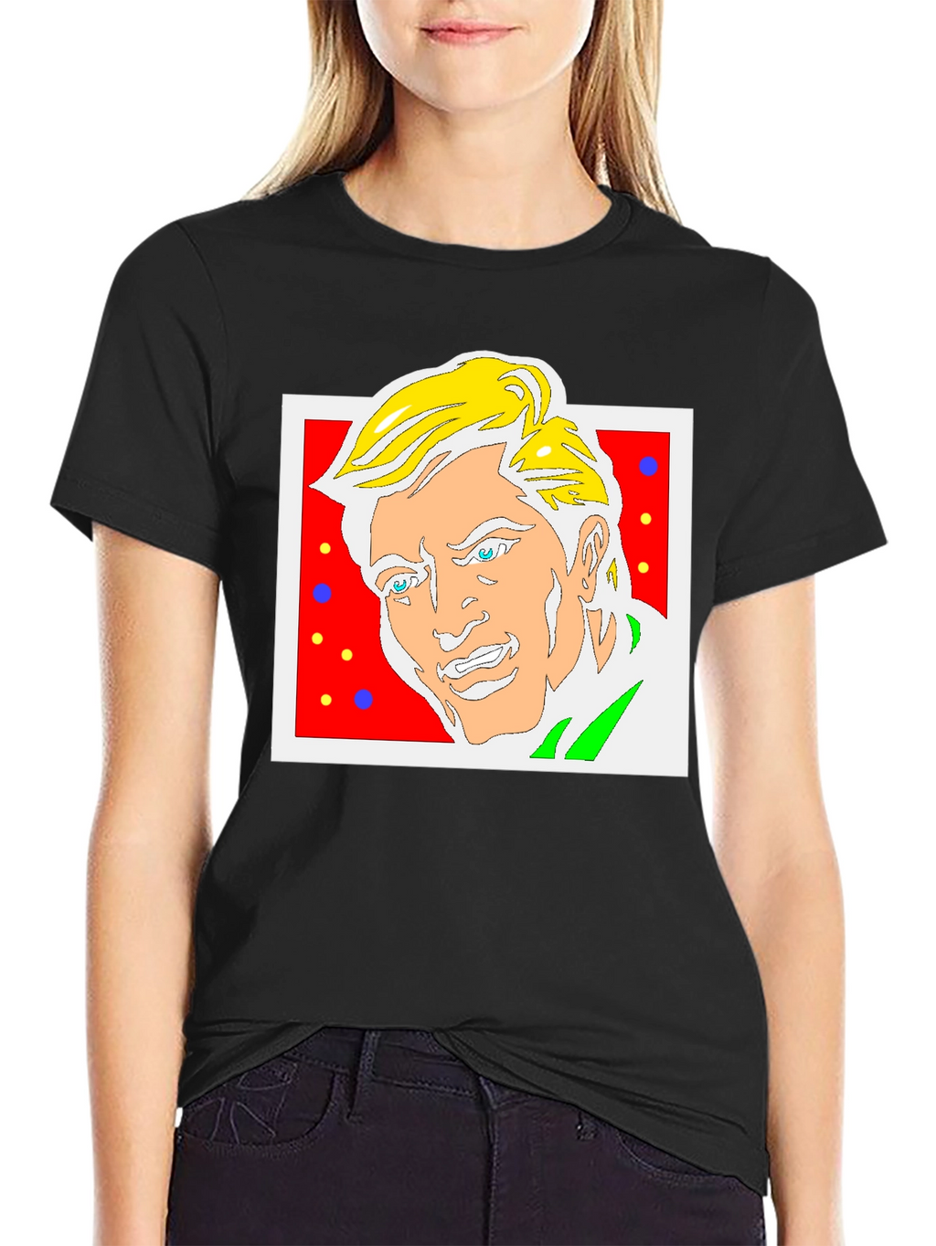 Funky Cartoon Portrait Graphic Tee