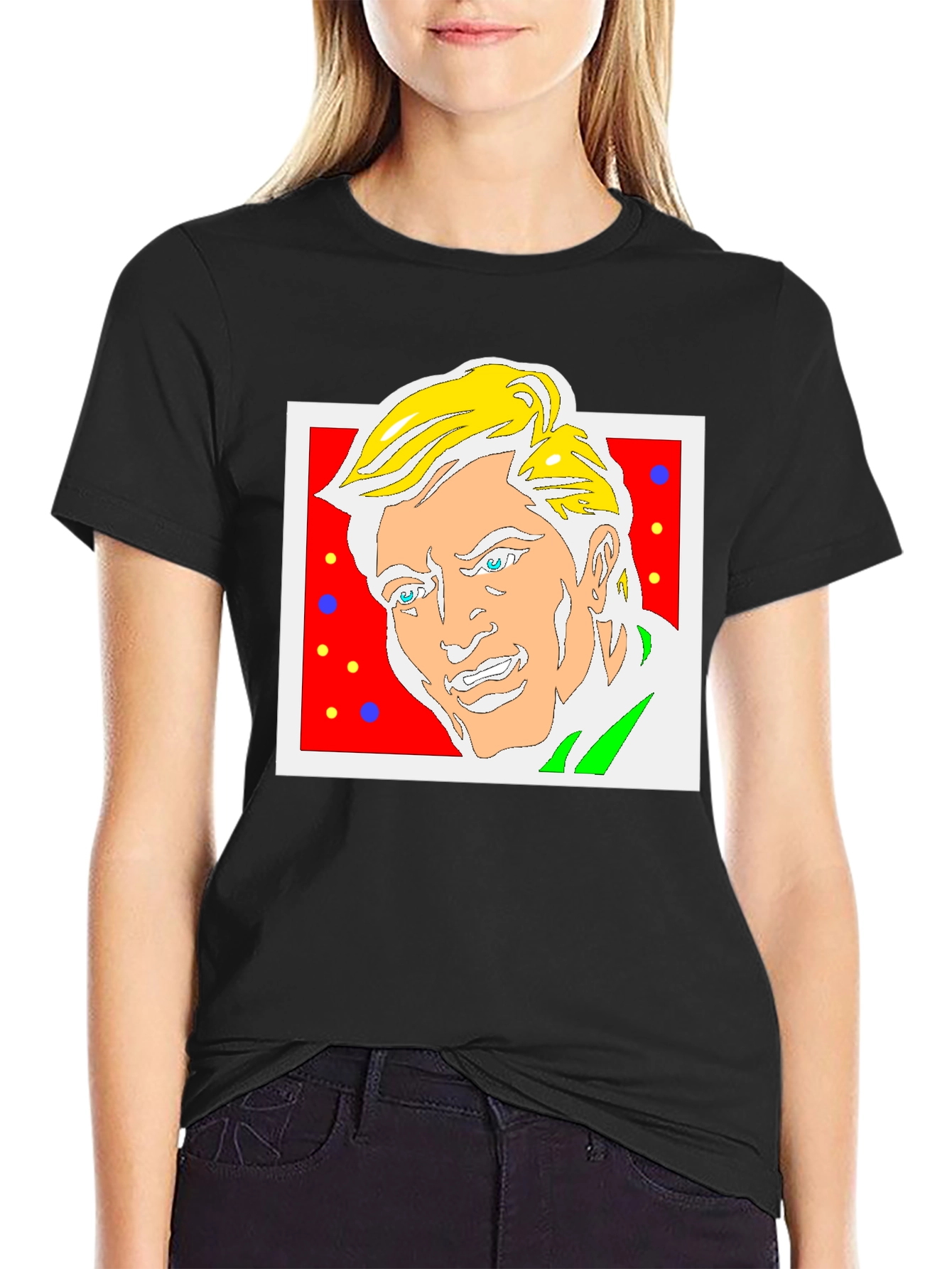 Funky Cartoon Portrait Graphic Tee
