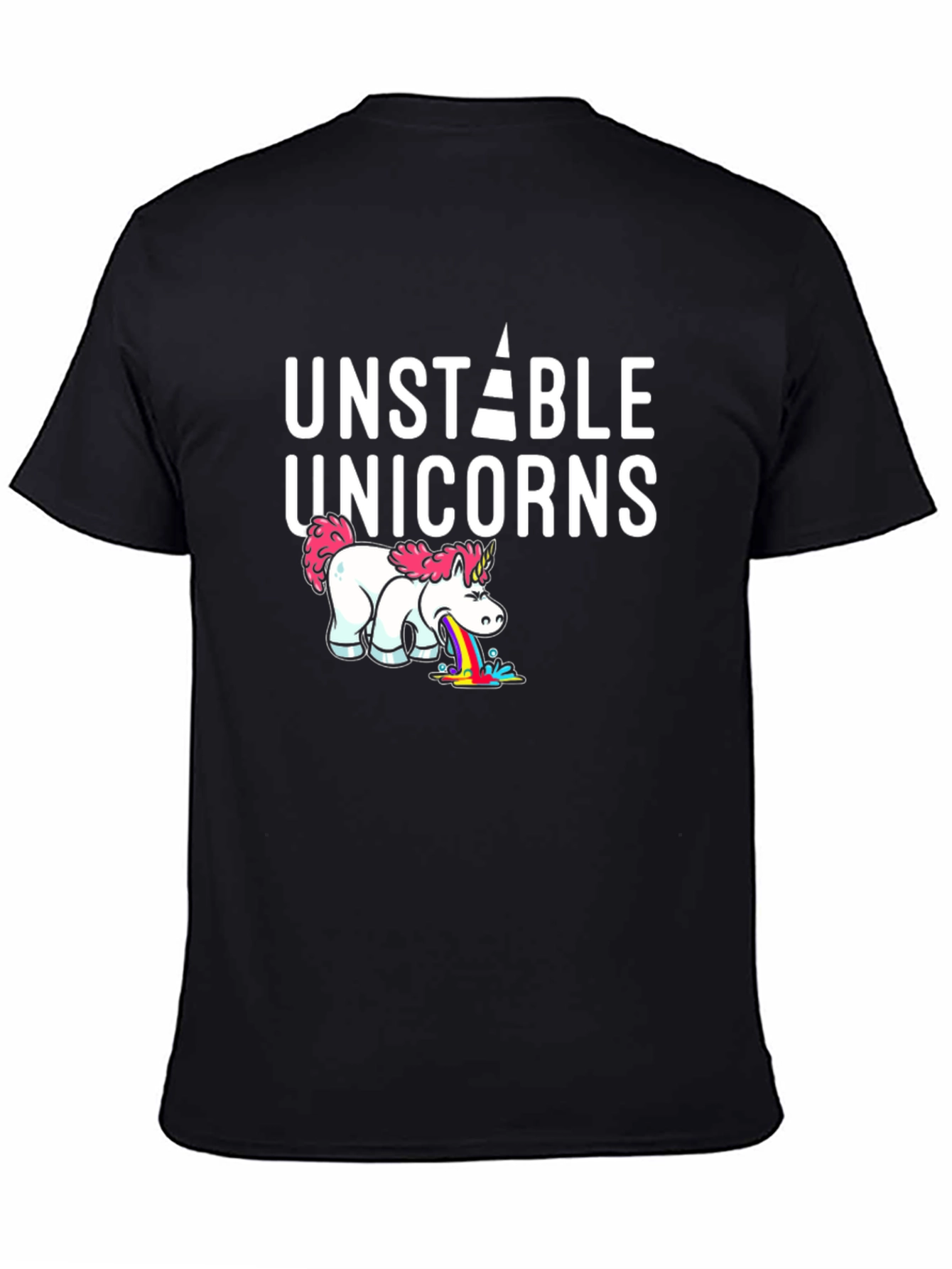 Unstable Unicorns Graphic Tee - Black Cotton Shirt