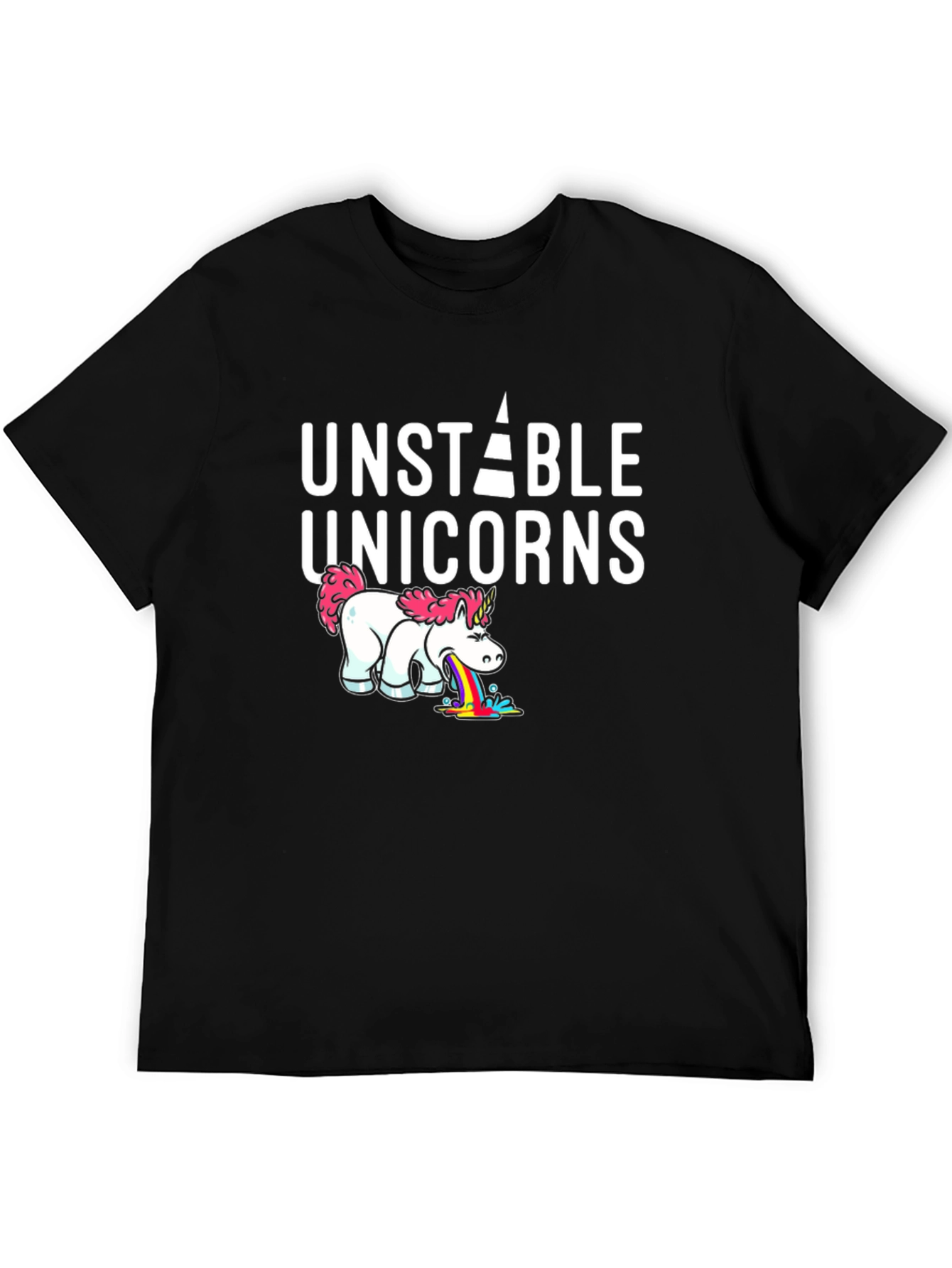 Unstable Unicorns Graphic Tee - Black Cotton Shirt