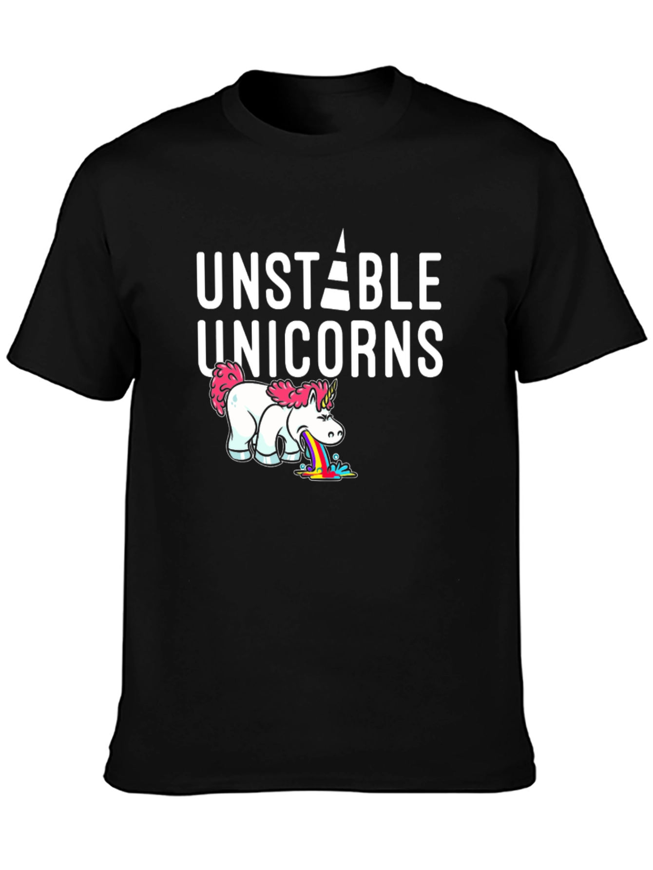 Unstable Unicorns Graphic Tee - Black Cotton Shirt