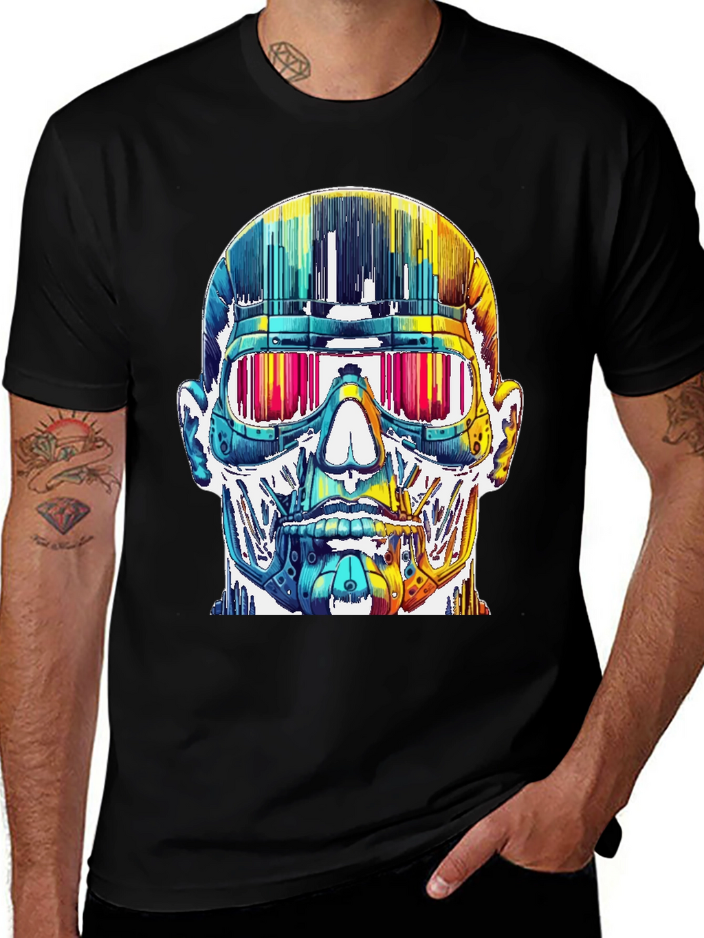 Cyberpunk Skull Graphic Tee