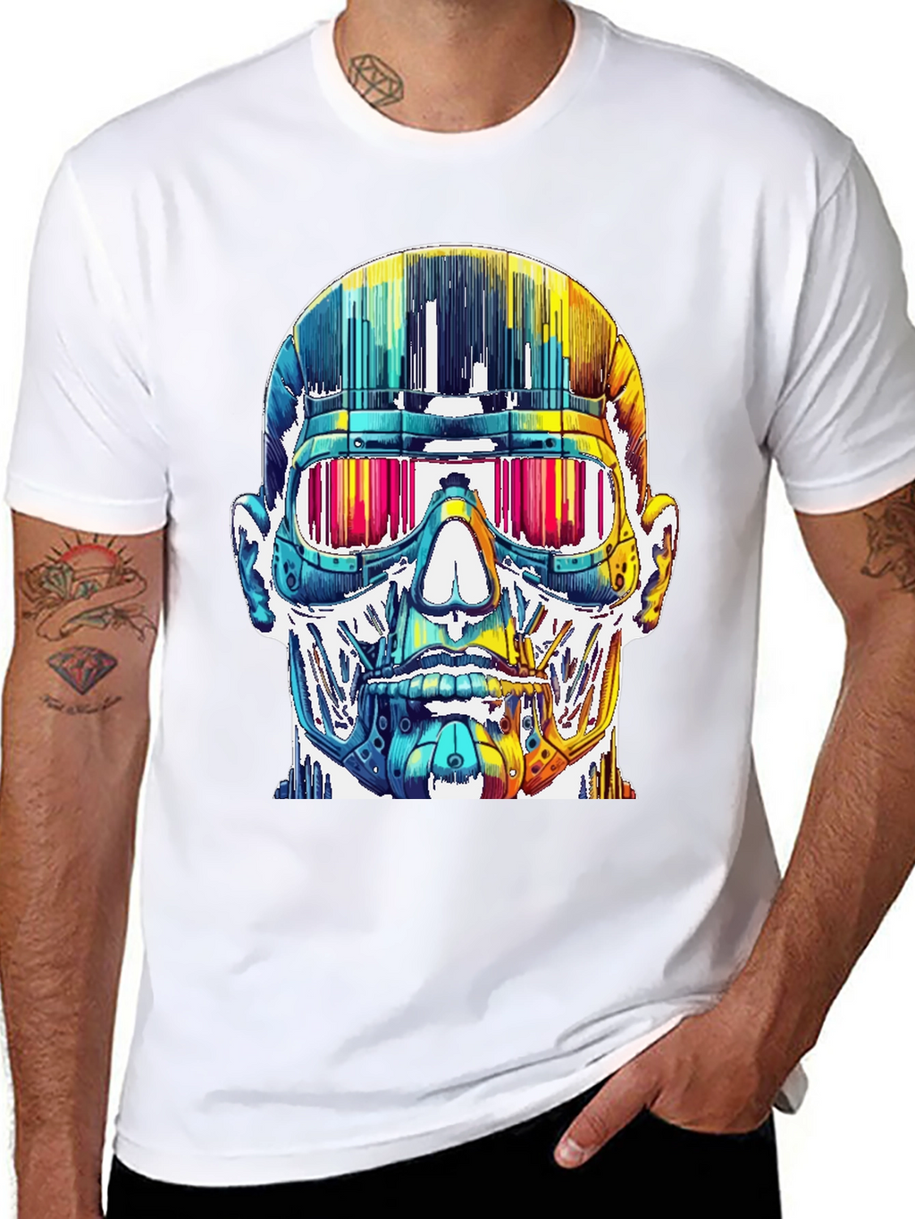 Cyberpunk Skull Graphic Tee